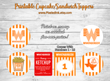 Whataburger Cupcake Toppers - Digital Download